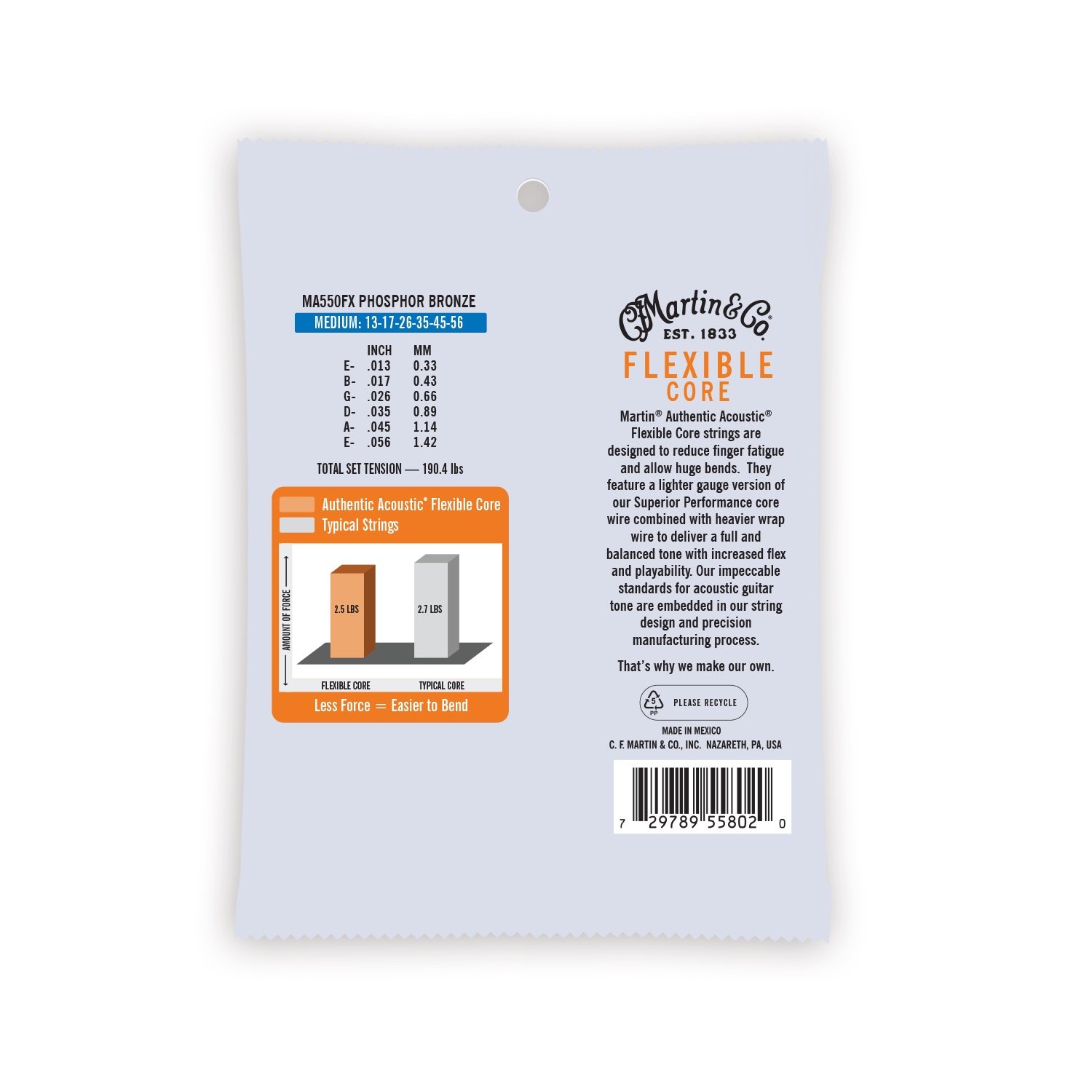 Authentic Acoustic Flexible Core Guitar Strings Phosphor Bronze image number 2